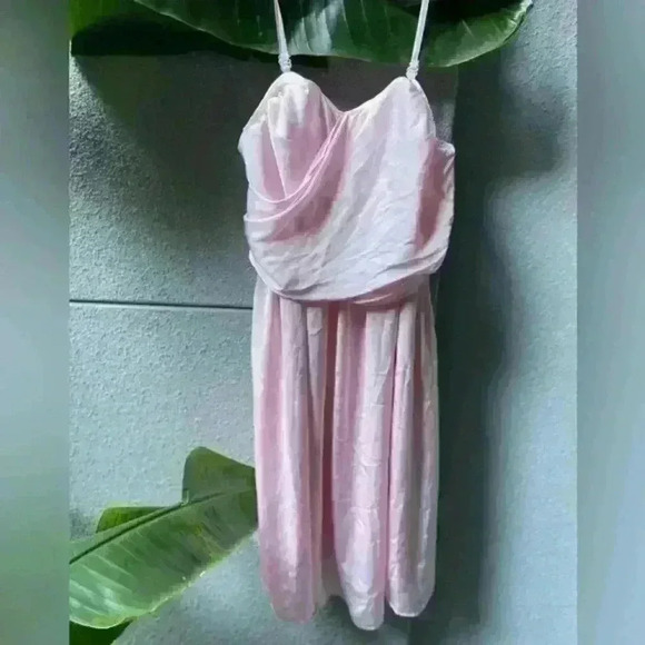 Tevolio Petal Pink Ruched Straps Strapless‎ Sleeveless Women's Dress Size 10 - Picture 1 of 7